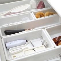 길이조절 서랍 칸막이 트레이 플라스틱 주방정리 문구소품수저정리, 1개, M