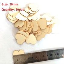 합판 제작 얇은 나무 재단 목재 가공 코팅 구입 심장 조각 공예에 대 한 미완성 된 빈, 30mm 50개