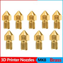 클릭커 오토 클리커 자동클릭 Anet A8 Makerbot MK8 Creality CR-10 S4 S5 Ender 3 3Pro 5 청소 도구 키트 용 압출기 황동 노즐 프린트 헤드, 1.75-0.6mm, 5Pcs, 5Pcs