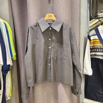 레겐보겐 [뉴코아 인천점 직배송] 오피스룩으로 입기에 좋은 여성 베이직 기본 크롭 셔츠 남방 ( 2Color )