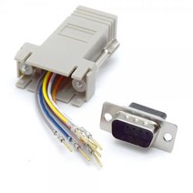 티테크 RJ45 8P8C(F) to DB9(M) 조합 커넥터/T-PASS-DB9M/콘솔단자 연결 패시브 2열 9핀(수) 타입/RJ45(암) 커넥터를 DSUB 9핀(수) 으로 변경하