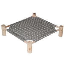 성인벙커침대 원룸 수납 2층 침대 높은 고양이 침대 집 해먹 나무 캔버스 라운지 작은 토끼 개 내구성 애완, 01 Gray Square Lattice