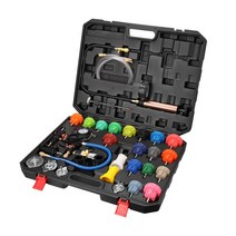 공기질 측정기 새집 Universal Radir Pressure Tester Kit Automotive Vacuum ing Sytem Refill Leak Dtor ant Gaug, [01] 34 Pieces Type