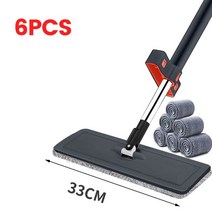 무선 유선 스팀 전동 물 걸레 청소기 살균 자동 가정용 진공 욕실 바닥 청소 도구, 6개의 패드가 있는 걸레