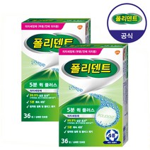 폴리덴트 5분 퀵 의치 세정제 36정x2박스, 2개, 36개