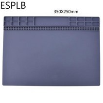 단열 수리 패드 내열성 실리콘 작업 패드 데스크 BGA 핫 에어 건 스테이션 ESD 납땜 절연체 유지 보수 패드, 350mm Grey