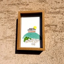 전주한옥마을 오목대 탁상액자 엽서 일러스트 원목액자, 1개