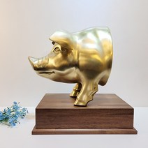 브론즈아트공방 추상돼지상패 황동청동 공예품 신주 주물 금속공예 상패 조각상 조각품 조형물 생활소품 인테리어소품 돼지장식용품 황동돼지저금통 유광 무광 공간연출