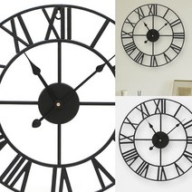 빈티지 로마숫자 무소음 벽시계(40CM) (블랙) 양면벽시계 모던벽시계 국산시계