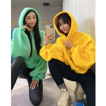 [쨍한 9Color][핏이예쁜] 기모 박시 아방핏 퍼프 후드 티 9Color