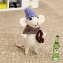 알파카인형 만들기 퀼트미완성 펠트 키트 여아 키즈 DIY 선물 마우스 양모 바늘 장난감 인형 펠팅 패키지, 01 A0263
