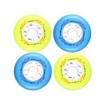 8pcs 92A 인라인 스케이트 바퀴 ILQ-11 베어링 80/76mm 제동 슬라럼 슬라이딩 롤러 SEBA Patines 타이어 JAPY, [06] Yellow 72mm