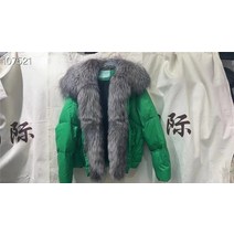 폭스퍼숏패딩 furyoume winter women 코트 리얼 폭스 모피 칼라 화이트