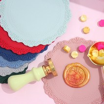 실링왁스 실리콘 받침대 티 코스터 인장 씰링 실링, 블루