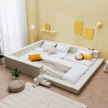 이룸홈 온가족 저상형 안전가드 패밀리침대, 라텍스 20T 매트리스, 그레이(양쪽가드형)