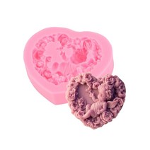 실리콘 몰드 하트리스 액자천사 1구 석고방향제 비누 틀 재료