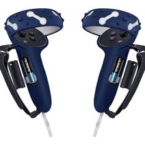 컨트롤러 그립커버 for Meta/Oculus Quest 오큘러스 퀘스트 2 Anti-Throw 스트랩 with 배터리 오프닝 Extended Suitable 라지 Hands(Bl, Blue