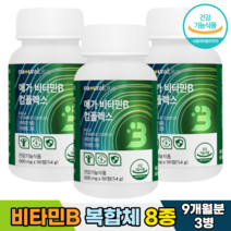 비타민B 컴플렉스 비타민 B1 B2 B6 B12 판토텐산 비오틴 엽산 나아아신, [9개월분]-3병