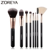 쉐딩브러쉬 ZOREYA 아이 섀도우 브러쉬 블랙 핸들 팬 Foundtion 파우더 속눈썹 메이크업 세트 8Pcs 뷰티 도구, [02] 8Pcs without bag