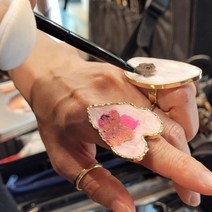 [더분] 스톤 조색 팔레트(2type), 라운드형(화이트)