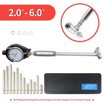 측 막대 0.01mm 다이얼 보어 게이지 18-35mm 35-50mm 50-160mm 센터 링 표시 마이크로 미터 도구, Black 2-6Inch