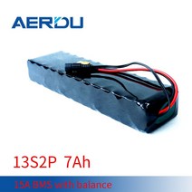 aerdu 13s2p 48v 7ah 500watt 18650 리튬 이온 배터리 팩 전기 자전거 스쿠터 스케이트 보드 자전거 내장 15a bms xt60 dc5521, 없음