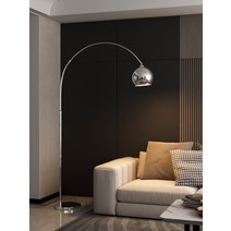 이탈리아 장스탠드 라이트 럭셔리 낚시 플로어 램프 북유럽 거실 디자인 침실 소파 사이드, 소형크롬(리모컨)