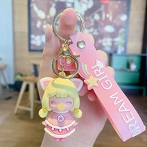 재한 껌풍선 공주 케릭터 가방 키 홀더[5001], 옐로고양이