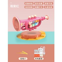 교육 뮤지컬 색소폰 선물 시뮬레이션 악기 연주 음악 입문 작은 장난감 조기 트럼펫 하모니카 학습 휘파람, B.트럼펫-레드송치스트링+충전세트