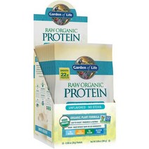 WPI보충제 게이너 단백질 살찌는보충제 garden of Life 생 바닐라 파우더 20인분 된 비건 프리 NongMO 프로바이오틱스 효소가 식물성 무설탕 쉐이크 4g BCAA, 무맛, 10인분 (1팩)
