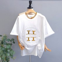 바이미쓰리 / [당일발송] 헤븐 금박 엠보 반팔 티셔츠 (4color)