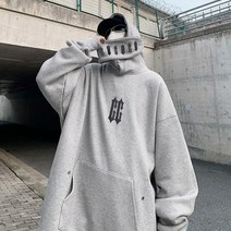 남성용 히피 스타일 탈착식 후드 티셔츠 디아블로 오버사이즈 아웃터