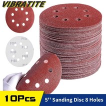 샌딩 디스크 그라인더 사포 10pcs 5 인치 8 구멍 접착 125mm 임의 궤도 샌더 60-2000 그릿 연마, 1000, 10개