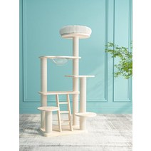 화이트 원목 캣타워 5단 올인원 캣폴, 단일사이즈, ag210907