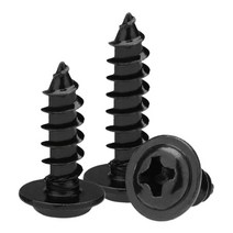 M2.6 블랙 와셔 헤드 태핑 스크류 PWA 필립스 크로스 라운드 나사, M2.6 x100pcs, 16mm