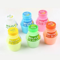 바나나치즈우유슬라임 액체괴물 액괴 펄슬라임 스트레스해소 장난감 우유병슬라임