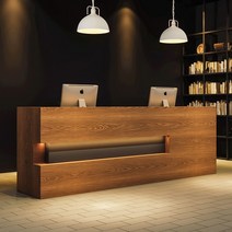 상담 매장 카페 데스크 포스대 테이블 안내데스크 접수대 프론트 계산대 병원, 80x60x100cm, 진한 커피색