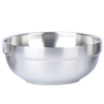 BuyGoods 이중 스텐 국그릇 탕기 식당 업소용 대접 비빔밥 갈비탕 그릇 칼국수 면그릇, 스텐 이중 탕기 13cm