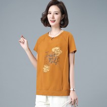 박시반팔티 반팔셔츠 빅사이즈 미드 노년 엄마 여성의류 여름옷 한벌 7140 2759795432