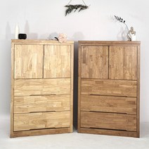 고무나무 보아 5단 문짝 서랍장 아르볼가구 원목 수납장, 고무