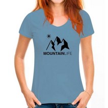 NEW Tee Shirt 마운틴 라이프 BIO Montagne 스키 스노우 보드 등산 에스컬레이드 스포츠, 6XL, WoMen Haze blue