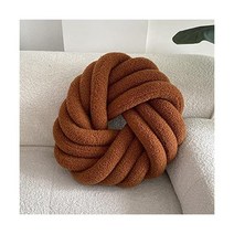 ZANYB 화이트 매듭 베개 원형 던지기 베개 시트 쿠션 수제 매듭 바닥 베개 소파 거실용 양털 홈 데코, Caramel