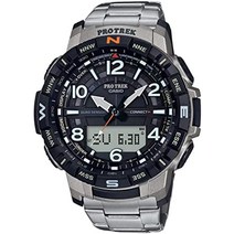 casio 카시오 pro trek 프로트렉 아나데지 아날로그 amp 디지털 옥외 원형 prt-b50t-7jf 남성용 시계