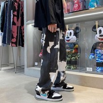 LAPPSTER 남자 Y2k 타이 염료 바지 청바지 2022 망 빈티지 일본 Streetwear 데님 남성 Kpop 인과 넓은