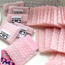 핑크 사랑 하트 뽁뽁이 에어캡 포장 카드 포카, 10x10cm 50개, 라이트핑크