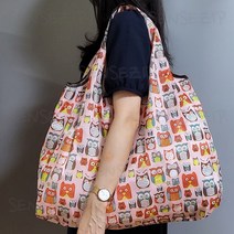 센스집 휴대용 접이식 장바구니 3type, XL-16 핑크부엉이