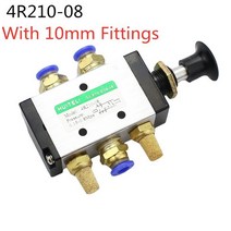 공압 부품 4R210-08 수동 밸브 2 방향 5 위치 푸시 앤 풀 공압, 05 With 10mm Fittings