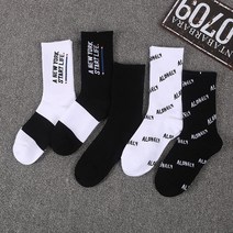 스케이트보드양말 5컬레 롱 남성 여성 흐름 스트릿 힙합 미들 하프 삭스 농구공 면양말 353628757, 롱 콤비네이션 B19
