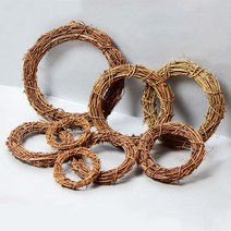 한소픈 원형 리스틀 나무리스 인테리어 조화 리스 만들기, 30cm