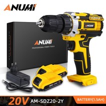 anumi 12v 20v 노란색 무선 드릴 전기 드라이버 미니 무선 전원 드라이버 dc, 씨엔, dz21yy2bp